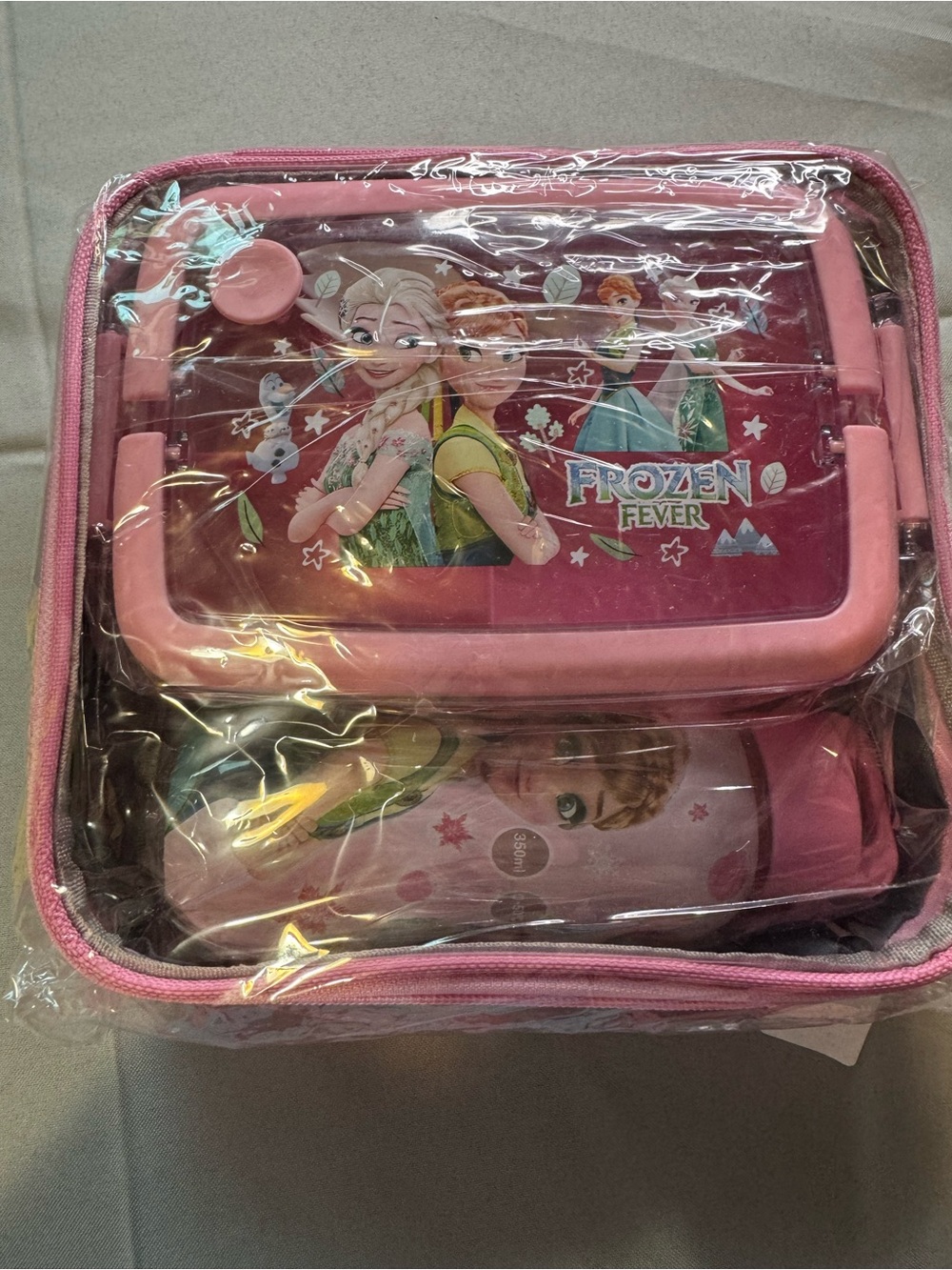 Pink Kids Lunch Box Set with Matching Bottle - Pink